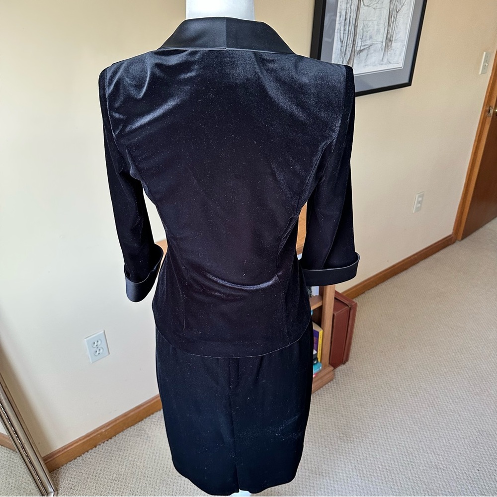 Alex Evenings Black Velvet Jacket/Skirt Glam Formal Petite - Picture 6 of 15